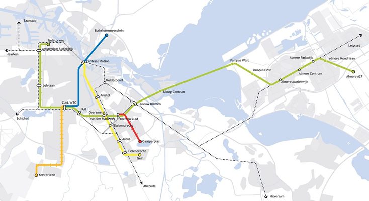 ijmeerverbinding, metrolijn