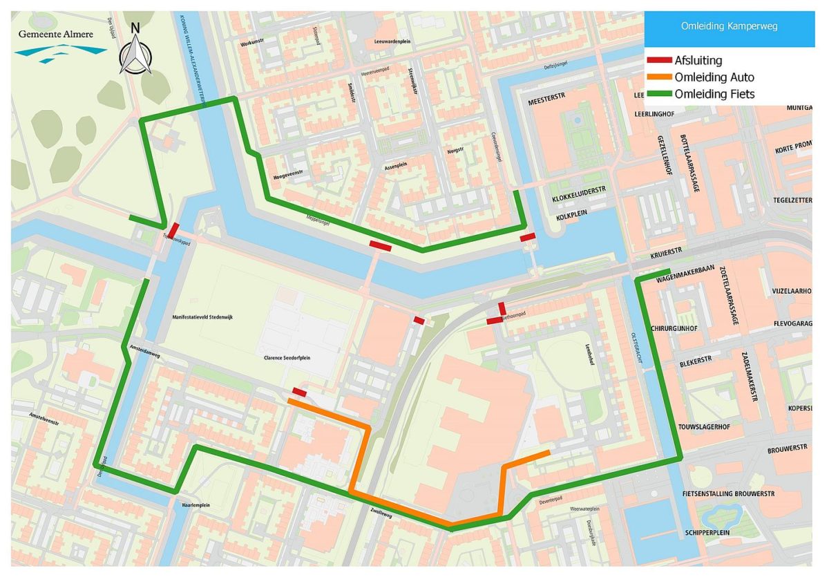 werkzaamheden Omleiding_Kampenweg___Tsjaik-pad