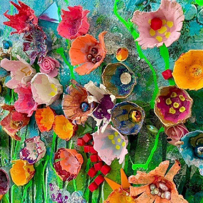 Flower Power Werk-3D art circulair-schilderij- Ailyne Stein-FPW