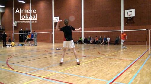 Wedstrijdmoment badminton