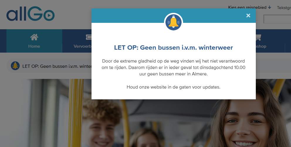 Bussen dinsdag 6 januari op z’n vroegst om 10.00 uur